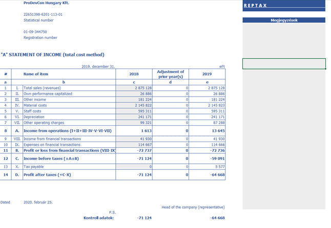 REPTAX v24 - Támogatói előfizetés