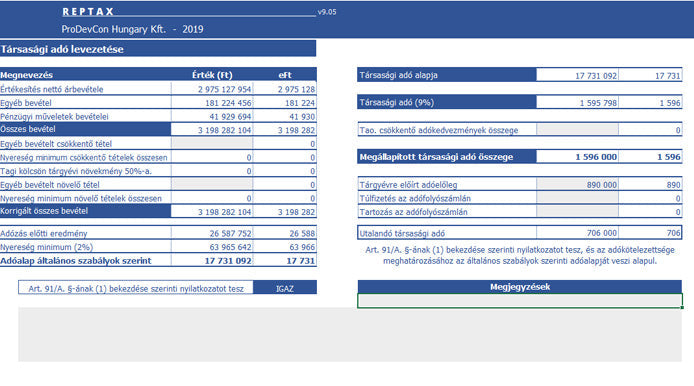 REPTAX v24 - Támogatói előfizetés
